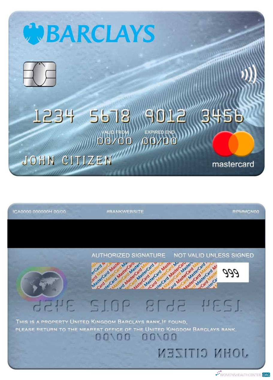 Download United Kingdom Barclays bank mastercard Photoshop template